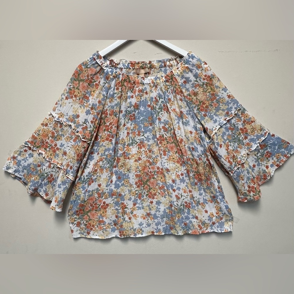 Floral On or Off-Shoulder Women's Top - Multicolor M